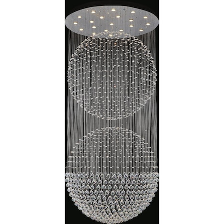 Cwi Lighting Double Sphere 21 Light Flush Mount With Chrome Finish 6608C47C